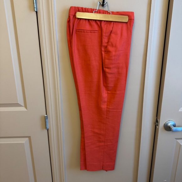 Bright Orange/Red Jcrew Linen Pant size 6 - Picture 10 of 13